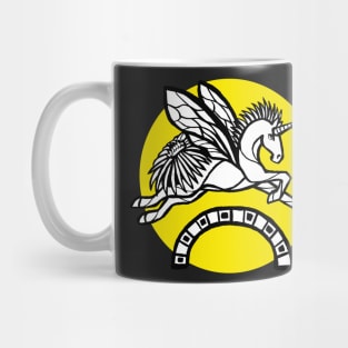Buzzy Bee Unicorn Pegasus — Inktober Unicorn illustration series Mug